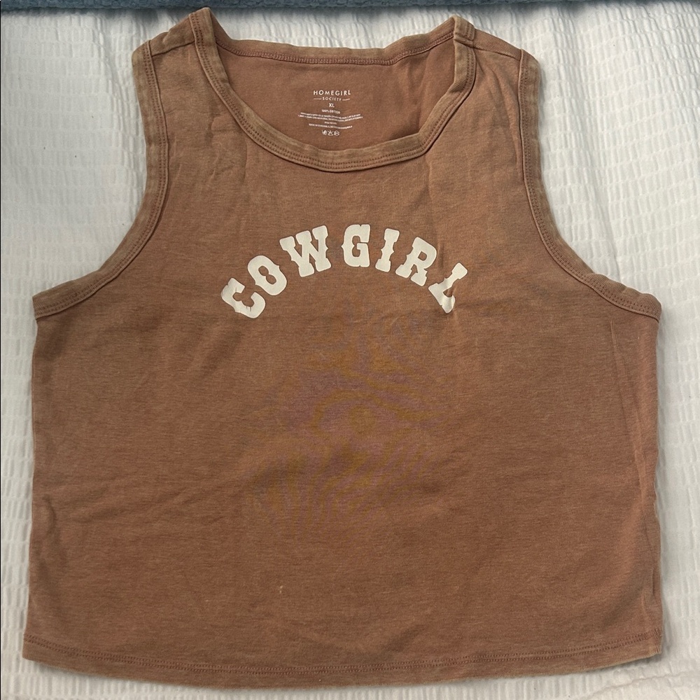 Brown Cowgirl Tank Top